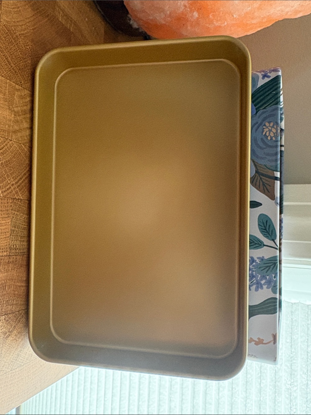 Rifle Paper Garden Party Blue Recipe Box with Brass Label Holder - Picture 5 of 6